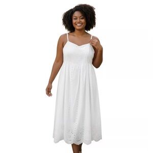 NWT Layered with Love White‎ Poppy Cotton Eyelet Embroidered Sleeveless 3X